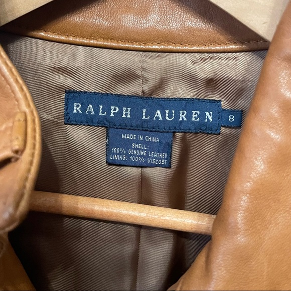 [Ralph Lauren] Genuine Leather Bomber Jacket - Picture 4 of 5